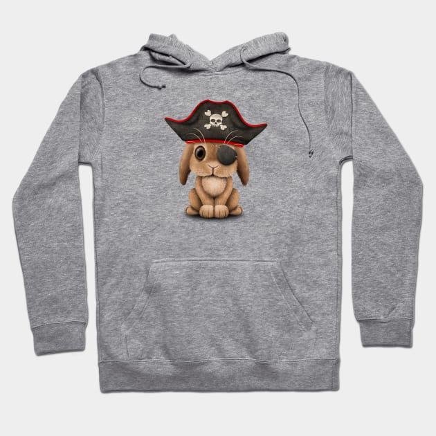 Cute Baby Bunny Pirate Hoodie by jeffbartels